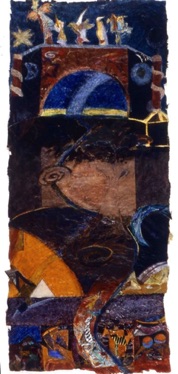 The Oracle
Mixed media on Nepalese paper, 127 x 56cm,
Sold - Private Collection